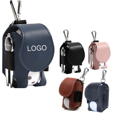 Faux Leather Golf Ball Waist Pouch