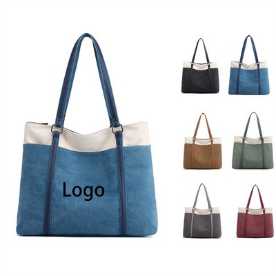 Canvas Shoulder & Handheld Laptop Bag