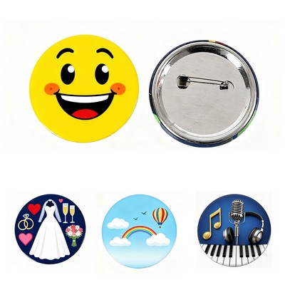 1 3/4" Round Custom Metal Button Badge with Pin Back