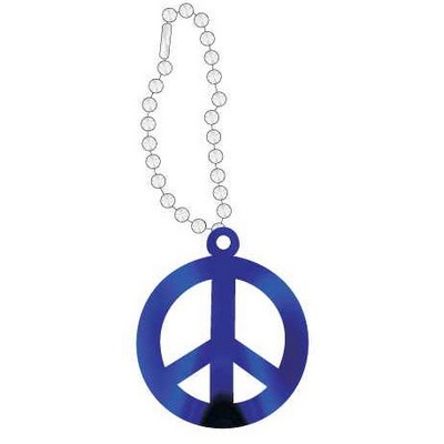 Peace Sign Promotional Line Key Chain w/ Black Back (6 Square Inch)