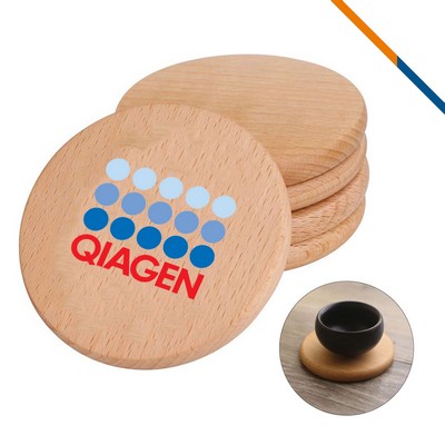 Valery Beech Wood Round Coaster