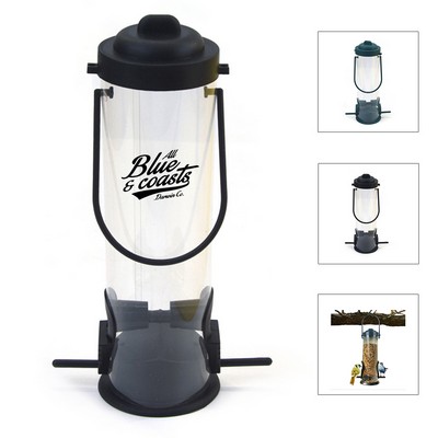 Hanging Plastic Bird Feeder with Perches And Seed Compartment