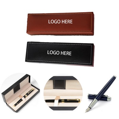 PU Leather Pen Gift Box Display Storage Case For Ballpoint Fountain Pens Office School Supplies