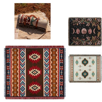 Polyethylene Cotton Tribal Camping Blanket