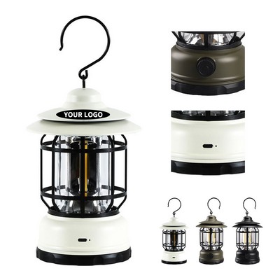 Rechargeable Vintage Camping Lantern 5.8 x 5.8 x 6.2"