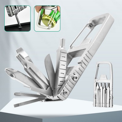 Multifunctional Stainless Steel Mini Tool – Foldable Phone Stand & Outdoor Bottle Opener