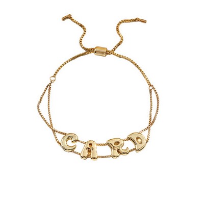 Customizable Initial Letter Bracelets With Electroplated Finish