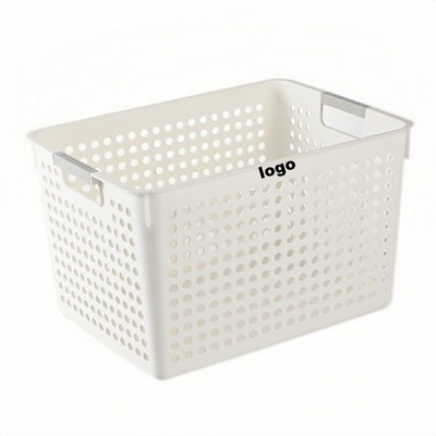 Rectangular Plastic Storage Bin for Desk Toys Snacks and Office Supplies