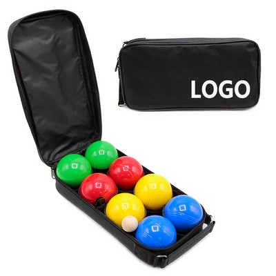 8Pcs Color Bocce Ball Set With Bag & Accessories