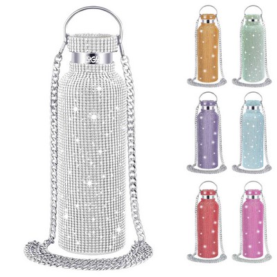 17OZ Diamond-Studded Double-Wall Stainless Steel Thermos Cup