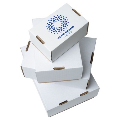 One Color White Display Mailer Box w/Outside Imprint (8" x 6" x 4")