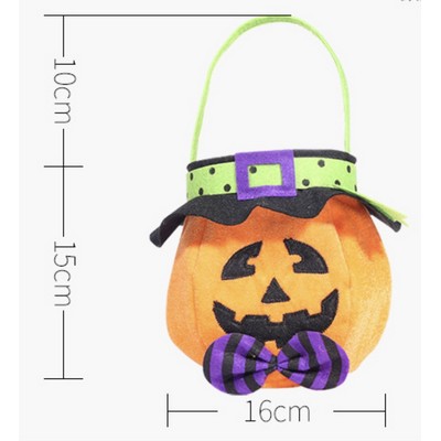Halloween Round Hat Tote Bag Kids Trick Treat Candy Pumpkin Gift Bag