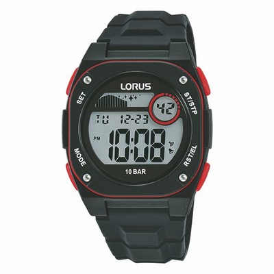 Lorus R2327Q Digital Chronograph Sports Watch - Red