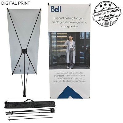 Tripod Banner with Graphics, (32"x72"), and Bag. NO SETUP CHARGE