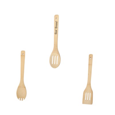 Natural Bamboo Kitchen Utensil Set (3-Piece)
