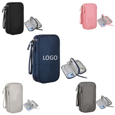 Small Electronics Organizer With Two Layers