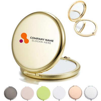 Metal Pocket Round Double-Sided Cosmetic Mirror