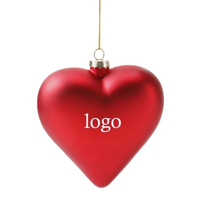 Red Heart-shaped Glass Ornament