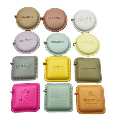 Mini Pu Leather Retractable Measuring Tape