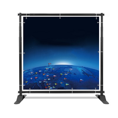 8'x8' Fabric Banner Display Adjustable Frame Banner Backdrop Wall Kit Banner Stand Frame&Fabric