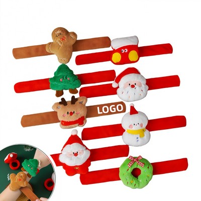 Christmas Plush Cartoon Slap Bracelet