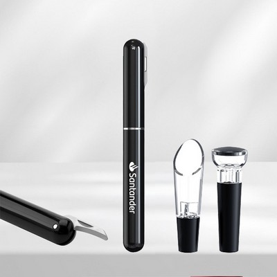 WineVault Air Pressure Wine Opener Set â€" Stainless Steel Needle, Opener, Pourer & Stopper