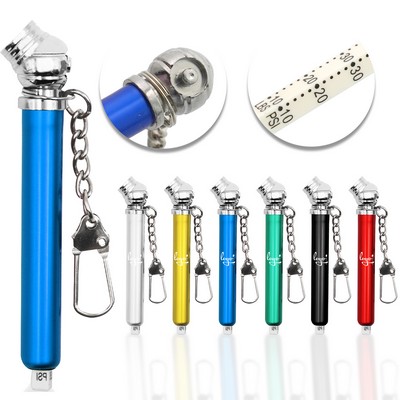 Mini Aluminum Alloy Tire Gauge With KeyChain