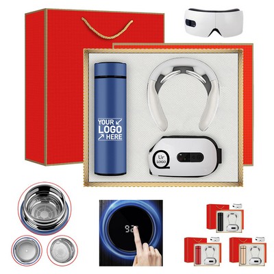 Smart Neck Massager Gift Set with Thermos Bottle