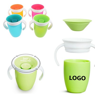 360 Degree Spoutless Trainer Sippy Cup, 7 Oz, Green, Unisex