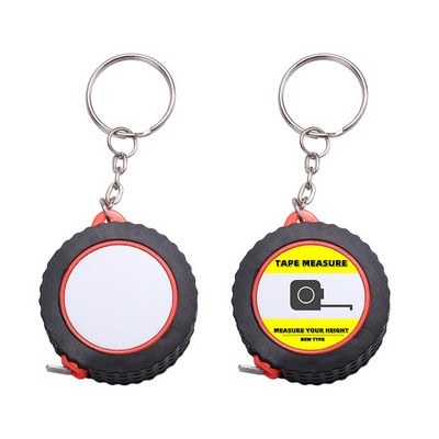 Mini Tape Measure Wheel Shaped Keychain