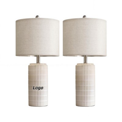 Retro Fabric and Ceramic Table Lamp for Cozy Bedroom Living Room or Study Ambiance