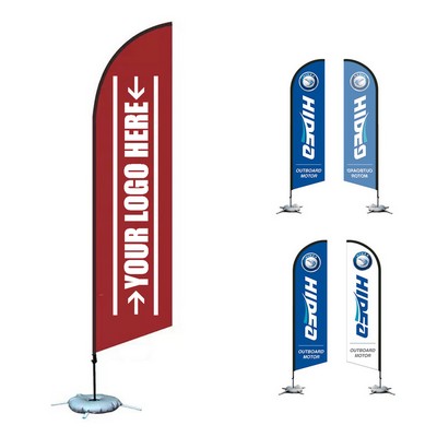 9' Polyester Warp Knitted Fabric Advertising Double Sided Knife Flag