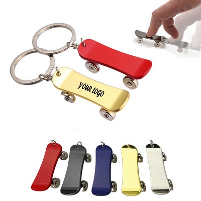 Metal Skateboard Key Chain