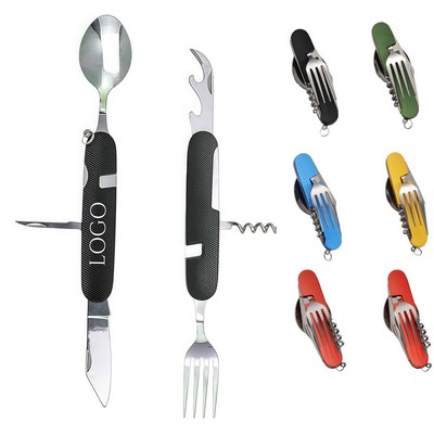 6-in-1 Multi-Function Detachable Spoon Fork Knife Combo Mess Kit