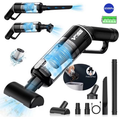 6500Pa Handheld & Pusher Two in one Car Vacuum Cleaner