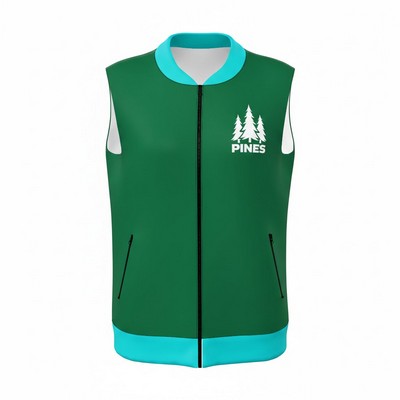 Women's Full Zip Collar Jacket Sleeveless