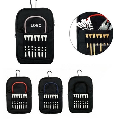 Golf Ball Bag Pouch with Front Tee Holder