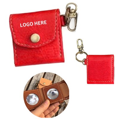 Compact Leather Photo Frame Keyring
