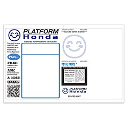 Custom Interior Tabloid Size Laser Window Sticker