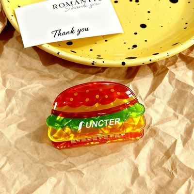 3.15" L Hamburger Shape Hair Clips Cute Claw Clip