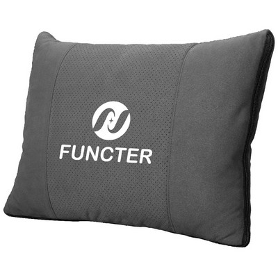 Suede & Polyester 2-in-1 Pillow Blanket (Cotton-Filled)