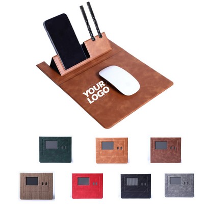PU Leather Desk Mat Phone Holder