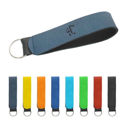 Floating Neoprene Key Fob Wrist Strap Loop Keychain Holder with Metal Ring