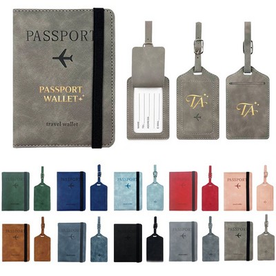 PU Passport Holder With Luggage Tag