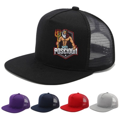 Flat-brimmed Mesh Hip-hop Baseball Cap