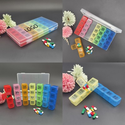 Weekly Pill Organizer with 28 Compartments
