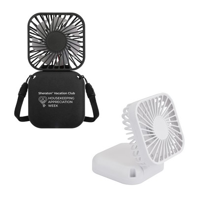 Folding Mini Box Lanyard Fan