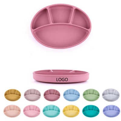 Four Compartment Oval Baby Silicone Suction Plate