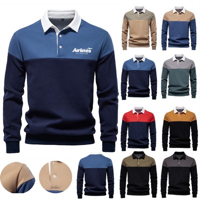 Mens Long Sleeve Polo Sweatshirts