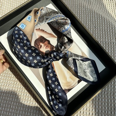 Custom 25" x 25" 100% Mulberry Silk Hair Scarf Silk Satin Neck Scarf